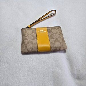 Coach Corner Zip Wristlet
